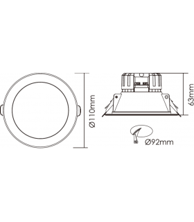 LED Dimmable Downlight - CCT 230V IP44 9W-2