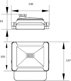 LED Floodlight 4000K 230V IP65 10W-2