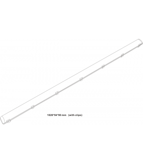 6ft Single LED Non-Corrosive Emergency - 6000K 230V IP65 33W-2