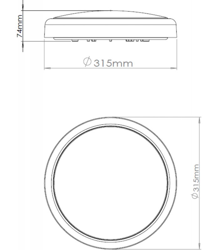 CCT Adjustable LED Bulkhead with Emergency 230V IP65 14W-2