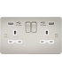 13A 2G switched socket with dual USB charger A + A (2.4A) - Pearl with white insert 230V IP20