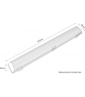 2ft Single HF Non-Corrosive Fluorescent Fitting 230V IP65 1x18W-2