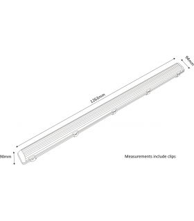 4ft Single HF Non-Corrosive Fluorescent Fitting 230V IP65 1x36W-2