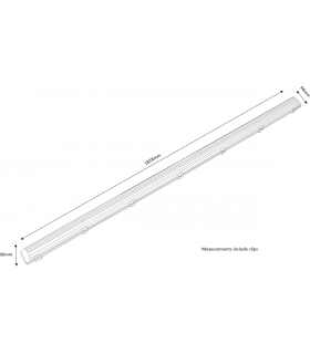 6ft Single HF Non-Corrosive Fluorescent Fitting with Emergency 230V IP65 1x70W-2
