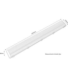 4ft Twin HF Non-Corrosive Fluorescent Fitting 230V IP65 2x36W-2