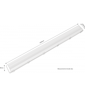 5ft Twin HF Non-Corrosive Fluorescent Fitting with Emergency 230V IP65 2x58W-2