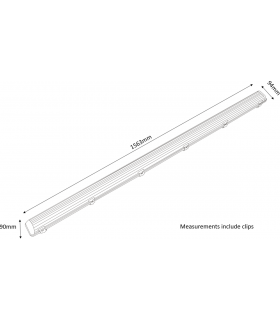 5ft Single HF Non-Corrosive Fluorescent Fitting 110V IP65 1x58W-2