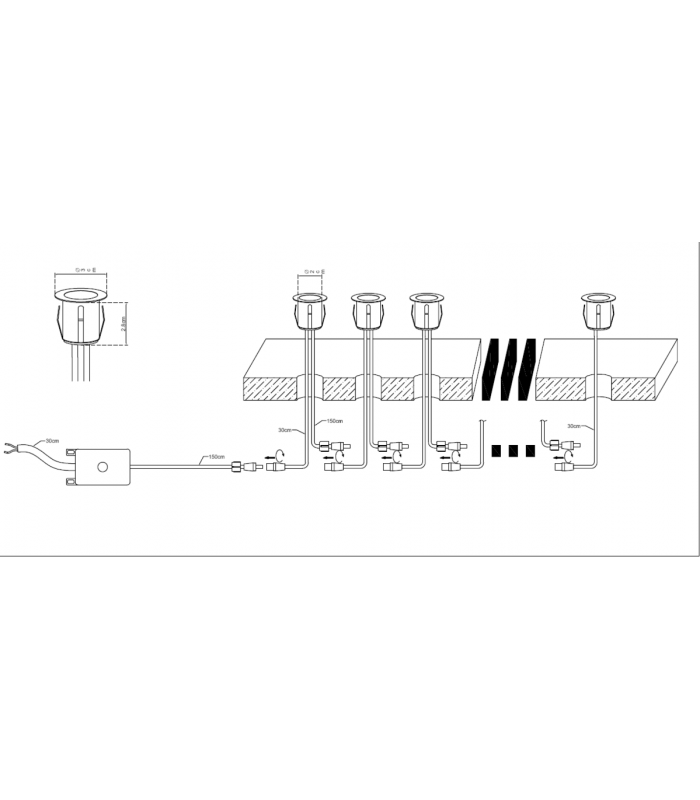 10 x 0.2w Warm White LED Kit 3000K 230V IP65 2.2W-2