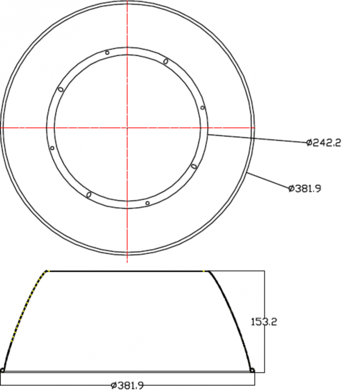 HBN 80Â° Reflector 382mm IP65-2