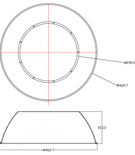 HBN 80Â° Reflector 462mm IP65-2