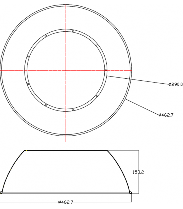 HBN 80Â° Reflector 462mm IP65-2