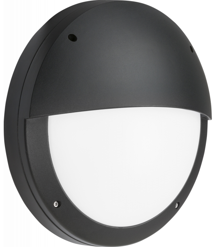 LED Eyelid Bulkhead CCT with Emergency Black 230V IP65 18W