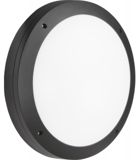 LED Round Bulkhead CCT with Emergency & Microwave Sensor Black 230V IP65 18W