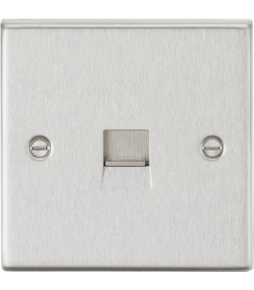 Telephone Master Outlet - Square Edge Brushed Chrome IP20-1