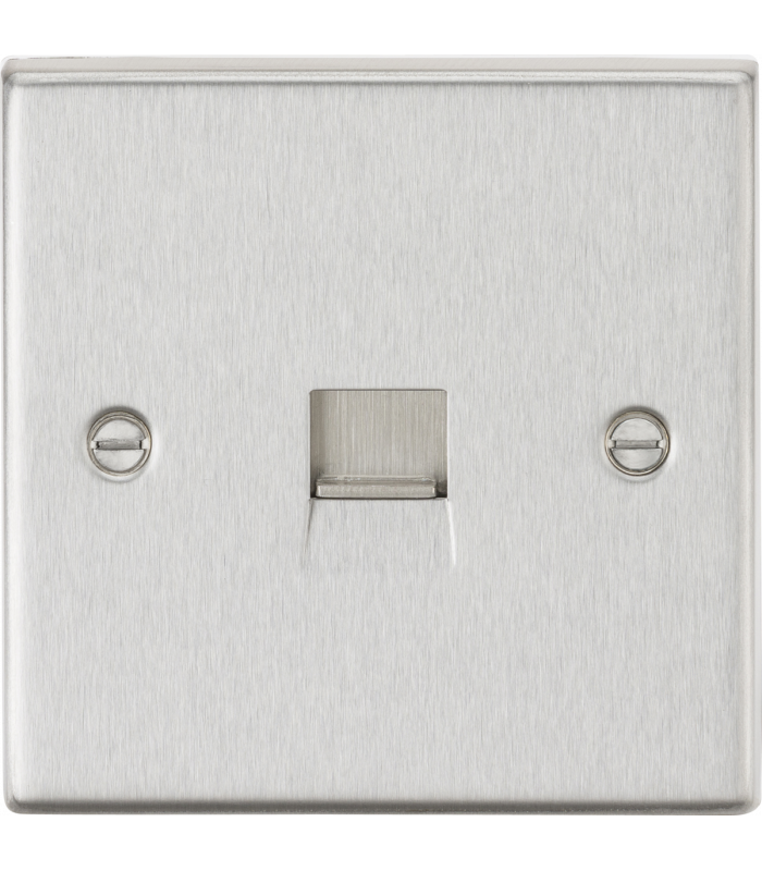 Telephone Master Outlet - Square Edge Brushed Chrome IP20-1