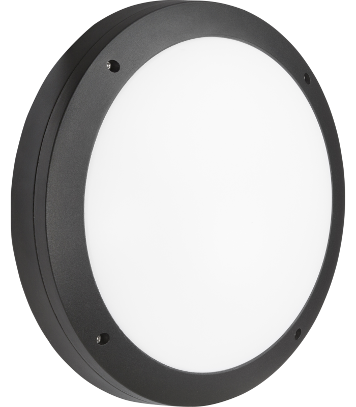 LED Round Bulkhead CCT with Daylight Sensor Black 230V IP65 18W-1