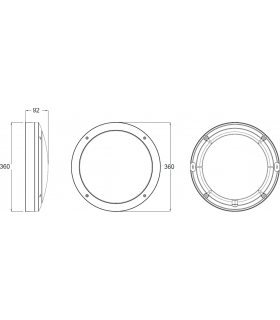 LED Round Bulkhead CCT with Daylight Sensor Black 230V IP65 18W-2