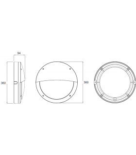 LED Eyelid Bulkhead CCT with Emergency & Daylight Sensor Grey 230V IP65 18W-2