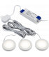 LED Dimmable Under Cabinet Lights in White - Pack of 3 - 3000K 230V IP20 2.5W-1