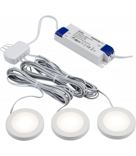 LED Dimmable Under Cabinet Lights in White - Pack of 3 - 3000K 230V IP20 2.5W-1
