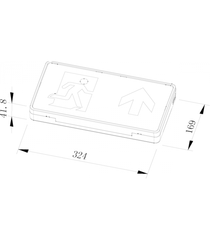 LED Emergency Exit Sign - Self-Test 230V IP20 4W-2