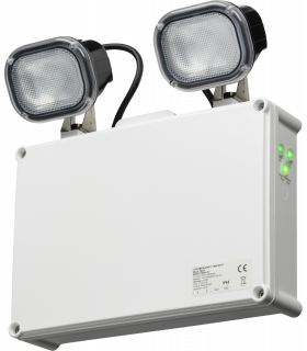 2 x 3W LED Twin Emergency Spotlight - Self Test 230V IP65 6W