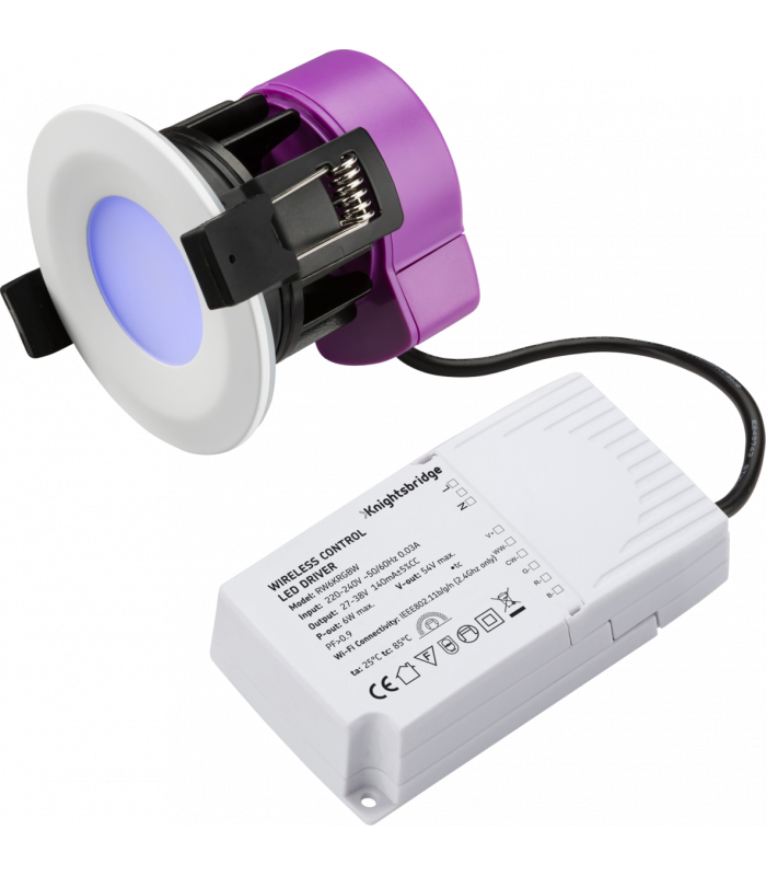 Fire-rated RGB and CCT Wi-Fi Downlight 230V IP65 6W-1