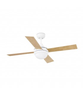 2 Light Small Ceiling Fan White, Maple with Light, E14 - 2