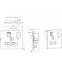 Screwless 13A 1G switched socket with dual USB charger (2.4A) - polished chrome with black insert 230V IP20-2