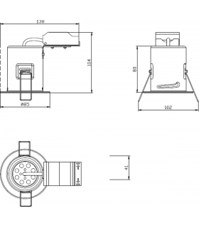 Fixed GU10 Fire-Rated Downlight - White 230V IP20 35W-2