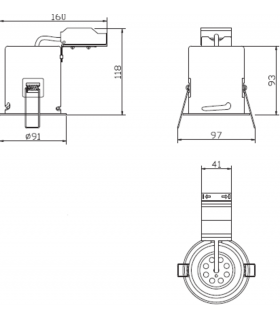 Tilt GU10 Fire-Rated Downlight -White 230V IP20 35W-2