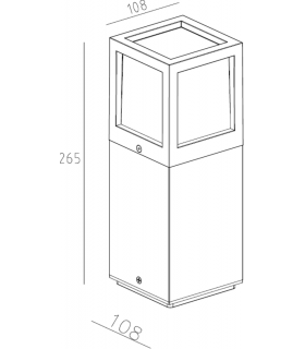 E27 Outdoor Pedestal - 265mm 230V IP54 20W-2