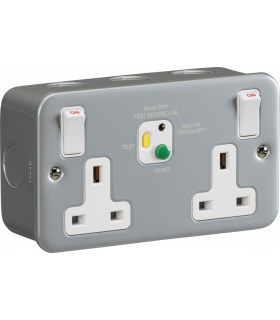 13A 2G DP RCD Switched Socket - 30mA (Type A) 230V IP20-1