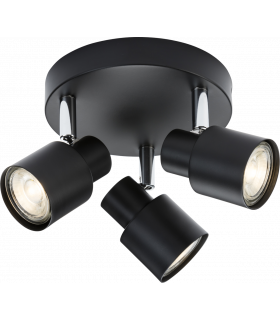 GU10 Triple Spotlight - Matt Black 230V IP20 50W-1