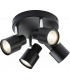 GU10 Quad Spotlight - Matt Black 230V IP20 50W-1