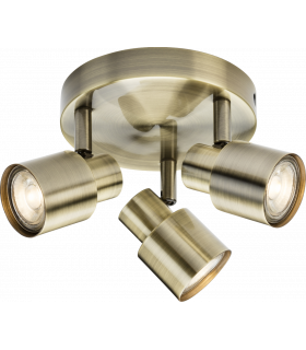 GU10 Triple Spotlight - Antique Brass 230V IP20 50W-1