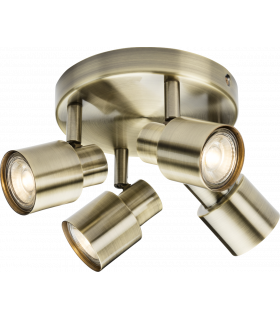 GU10 Quad Spotlight - Antique Brass 230V IP20 50W-1
