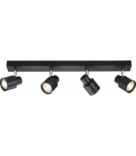 GU10 Quad Bar Spotlight - Matt Black 230V IP20 50W-1