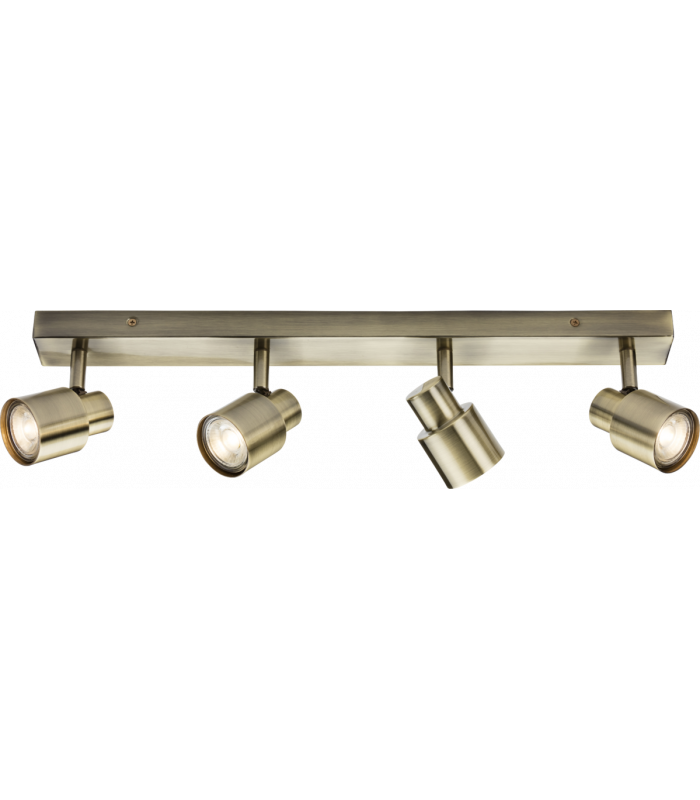 GU10 Quad Bar Spotlight - Antique Brass 230V IP20 50W-1