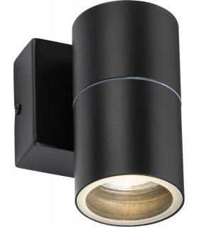 GU10 Fixed Single Wall Light - Black 230V IP54 20W-1