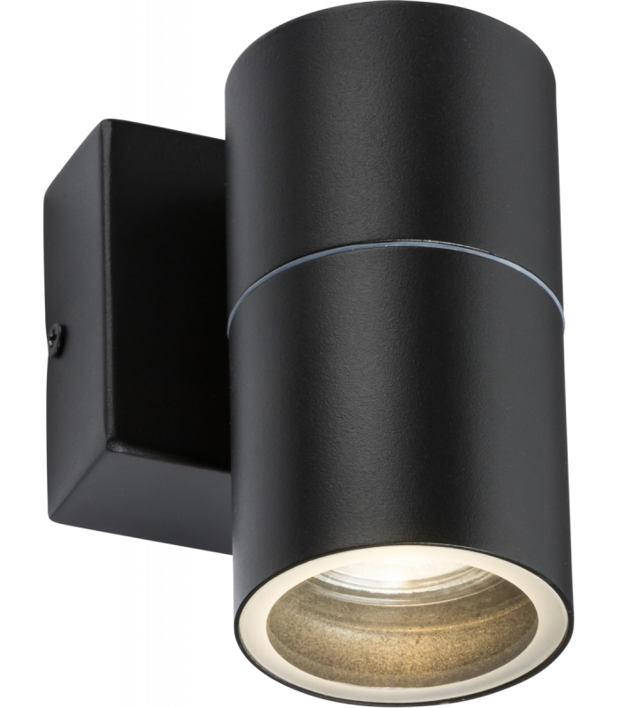 GU10 Fixed Single Wall Light - Black 230V IP54 20W-1