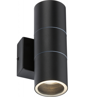 GU10 Up and Down Wall Light - Black 230V IP54 2x20W-1