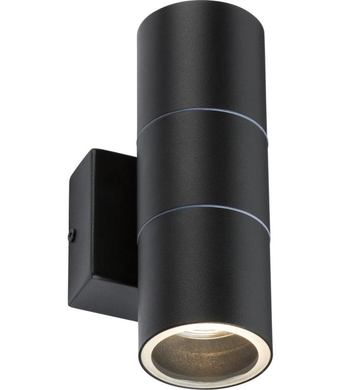 GU10 Up and Down Wall Light - Black 230V IP54 2x20W-1