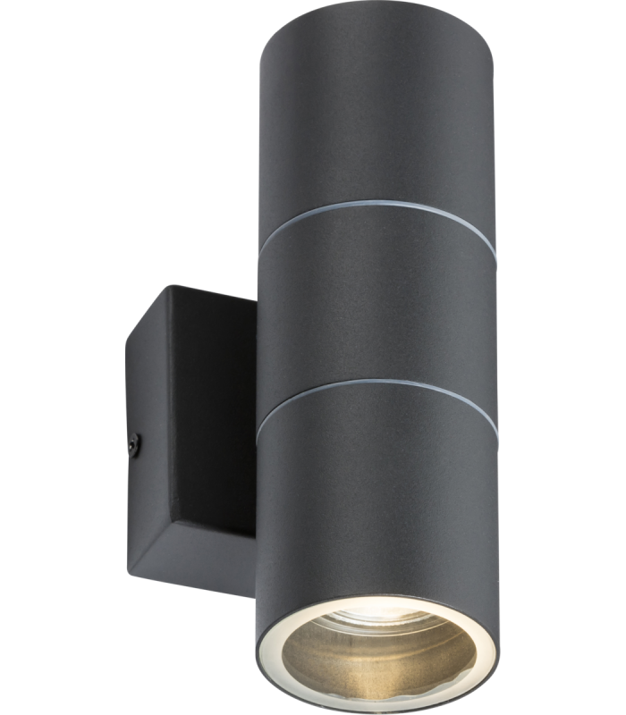 GU10 Up and Down Wall Light - Anthracite 230V IP54 2x20W-1