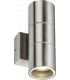 GU10 Up and Down Wall Light - Brushed Chrome 230V IP54 2x20W-1