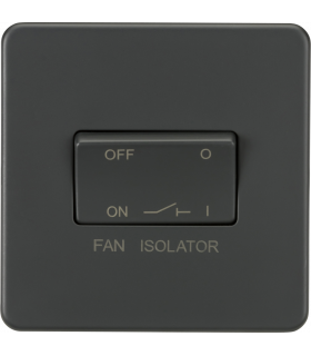 Screwless 10AX 3 pole Fan Isolator Switch - Anthracite 230V IP20-1