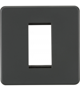 Screwless 1G Modular Faceplate - Anthracite IP20-1
