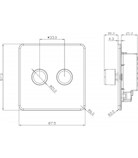 Screwless 2G 2-way 10-200W (5-150W LED) trailing edge dimmer - Anthracite 230V IP20-2