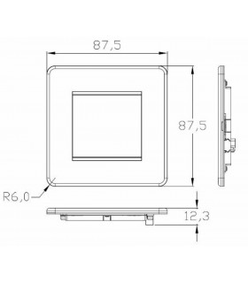 Screwless 2G Modular Faceplate - Anthracite IP20-2