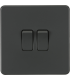 Screwless 10AX 2G 2-Way Switch - Anthracite 230V IP20-1